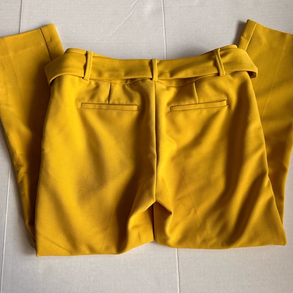 Loft Marisa Slim Tie-Waist Dress Pants Trousers - Solar Mustard Yellow petite 0 - Picture 6 of 6